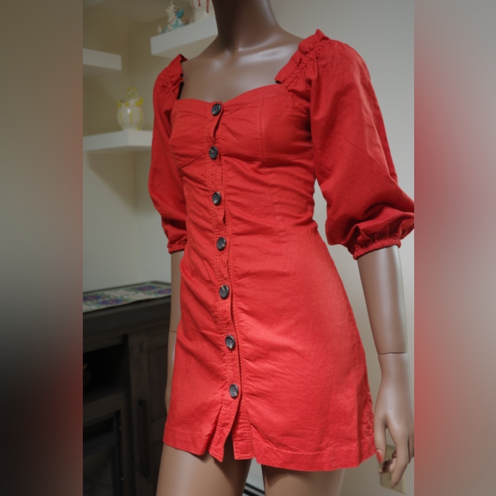 SUBOO Rising Sun Linen Mini Dress.  Send OFFERS - Picture 7 of 14